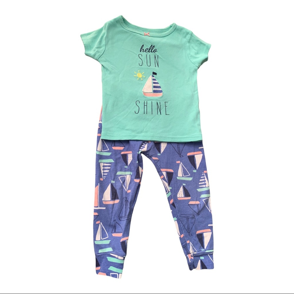 Carter’s Hello Sunshine Sailing Boat 2-Piece Stretchy Top & Pants Baby 24 Months